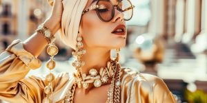 Mulher rica viajando