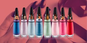 Esmaltes Impala Globoplay enfileirados lado a lado