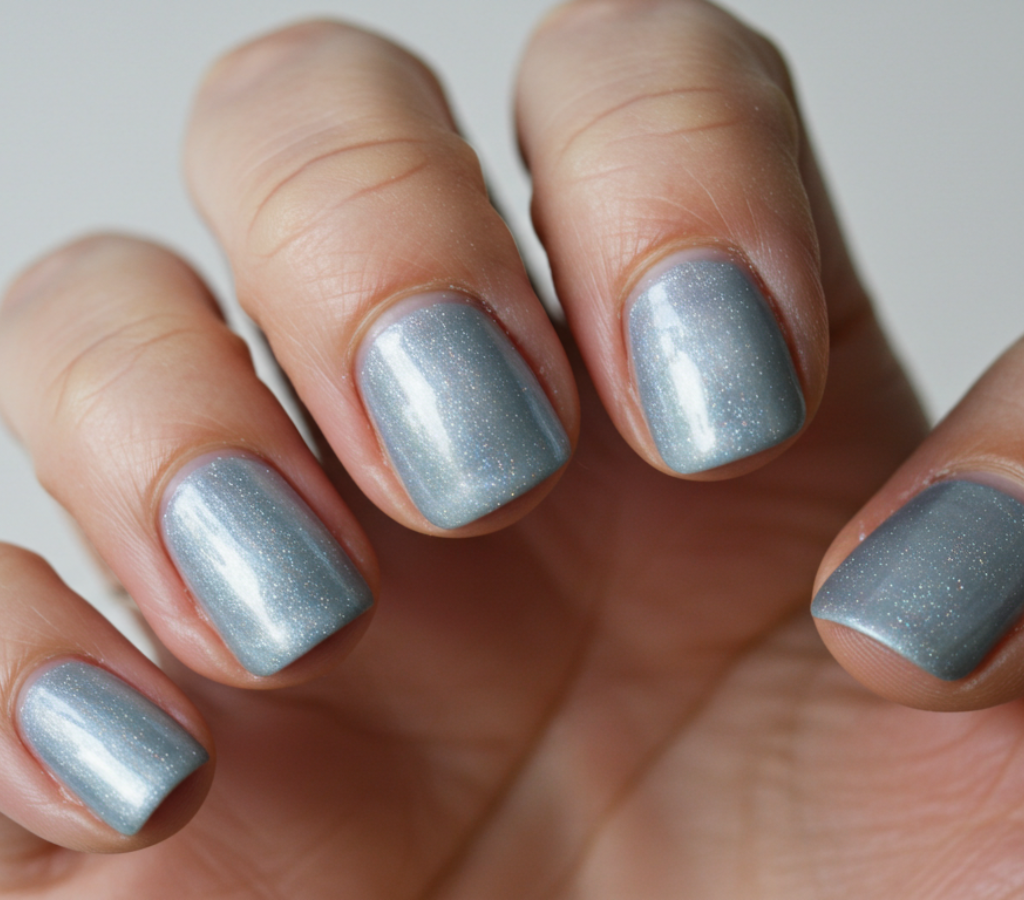 Cinza azulado perolado cores de esmalte cintilantes