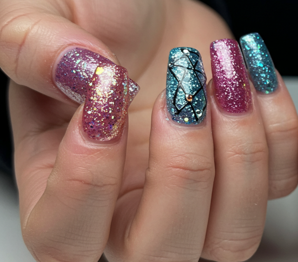 decoração da unha postiça